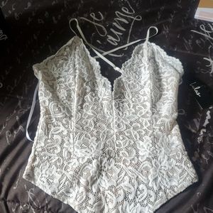 White lace bodysuit